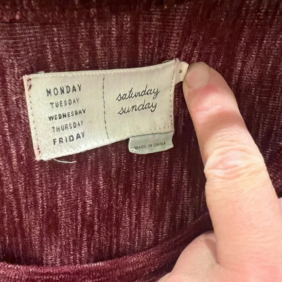 Anthropologie Saturday Sunday medium narva swing dress burgundy wine pockets - Picture 5 of 13